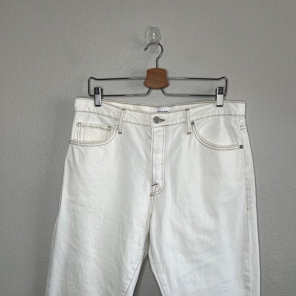 Frame Le Slouch Ecru Jeans Size 30 Eggshell White - Picture 5 of 14